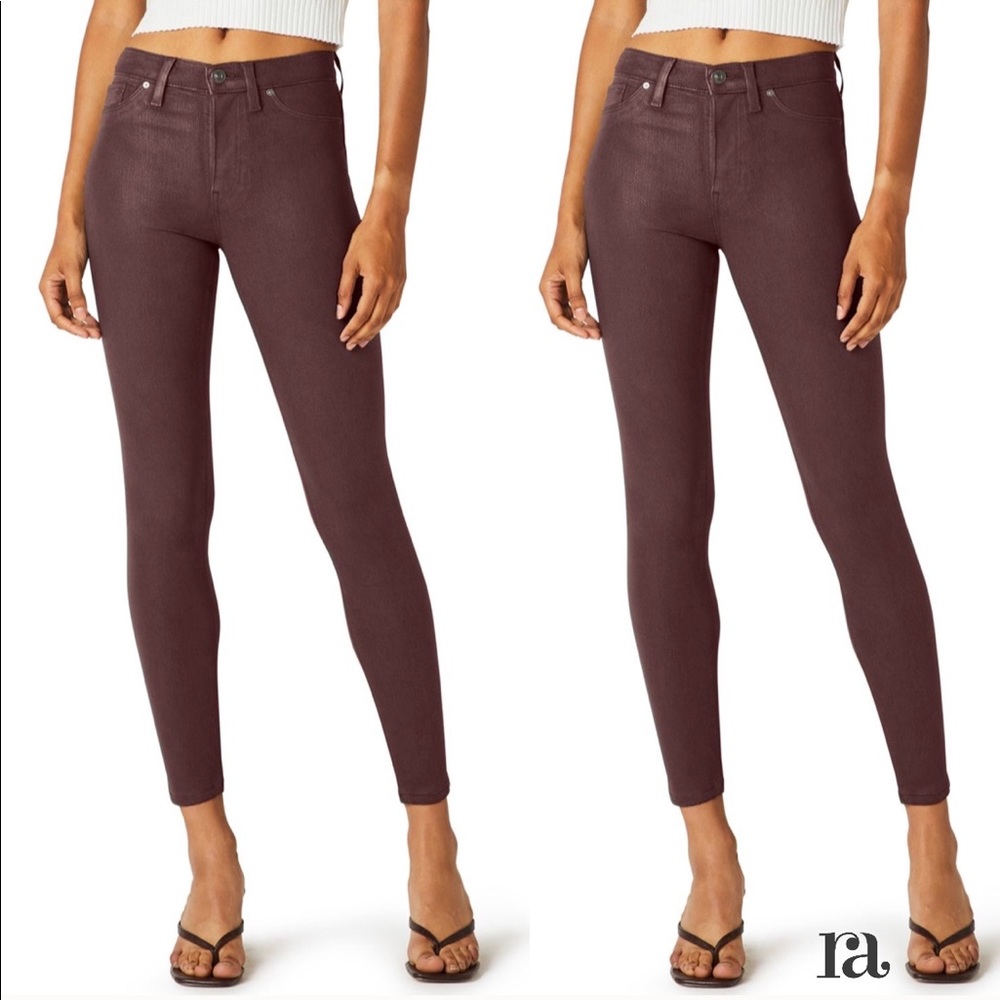 Lucky Brand Maroon Coated Skinny Jeans